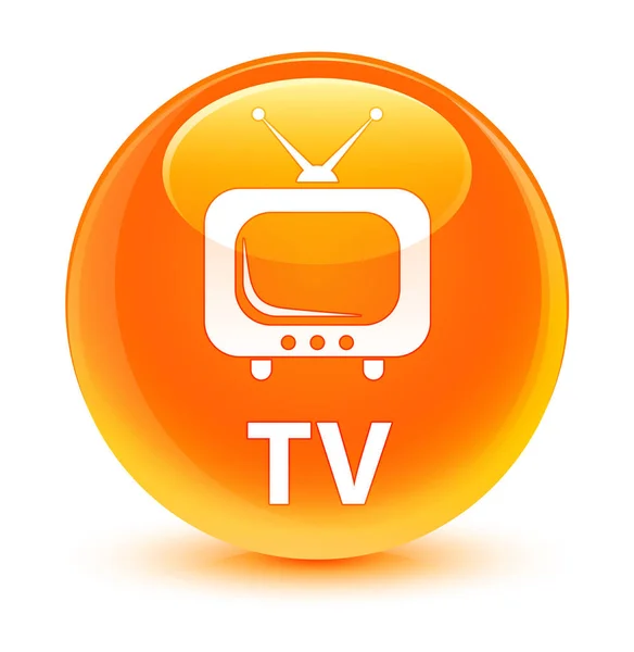 TV cristal naranja botón redondo —  Fotos de Stock