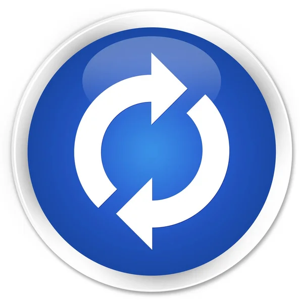 Ícone de atualização botão redondo azul prémio — Fotografia de Stock
