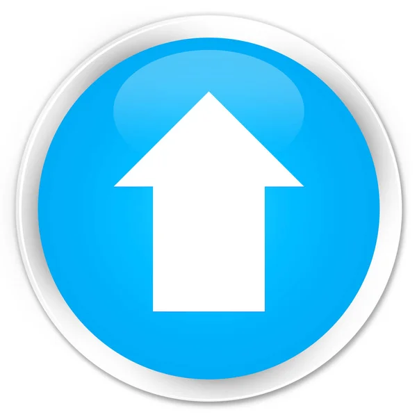 Pfeil-Symbol hochladen Premium cyan blau runde Taste — Stockfoto