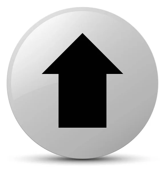 Ladda upp pilen ikonen vita runda knappen — Stockfoto