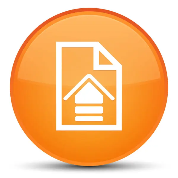 Загрузить значок документа оранжевая кнопка — стоковое фото