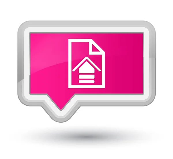Sube el icono del documento botón principal de banner rosa —  Fotos de Stock