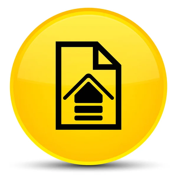 Subir icono del documento botón redondo amarillo especial — Foto de Stock