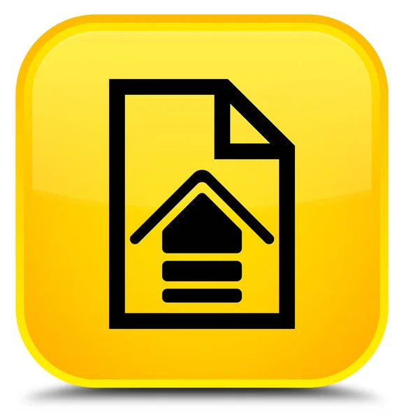 Carica icona documento speciale pulsante quadrato giallo — Foto Stock