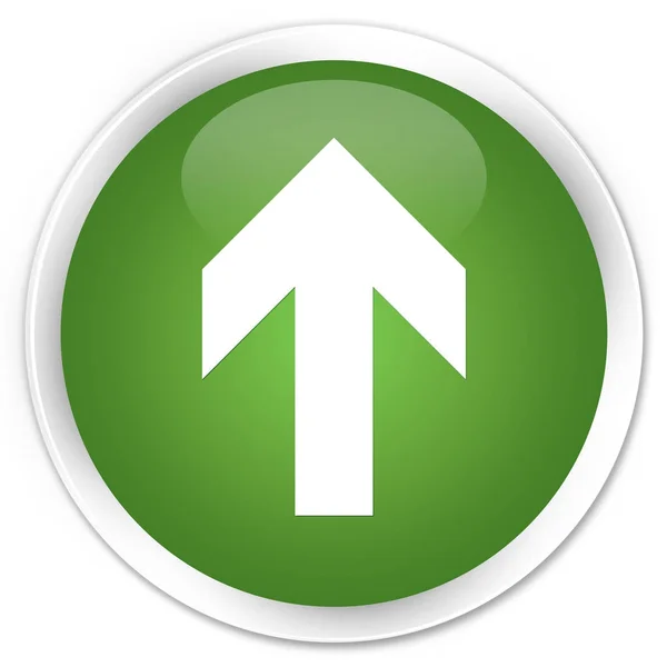 Pijl pictogram premie zachte groene ronde knop uploaden — Stockfoto