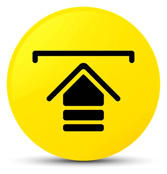 Upload icon yellow round button — Stock Photo, Image