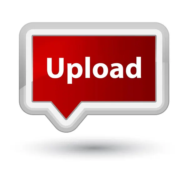Upload prime red banner button — Stock Photo, Image