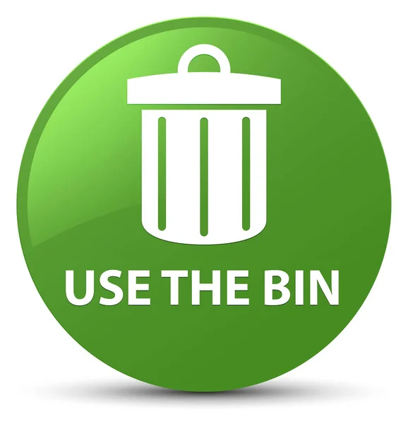 Bin (ikonę kosza) miękki zielony okrągły przycisk — Zdjęcie stockowe