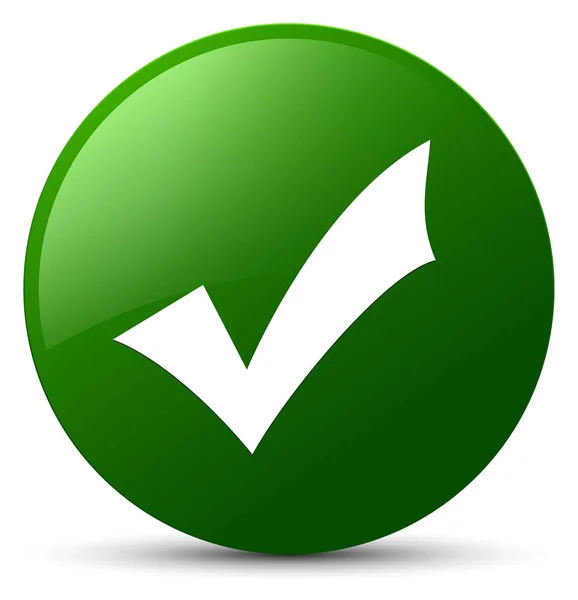 Icona di convalida pulsante rotondo verde — Foto Stock