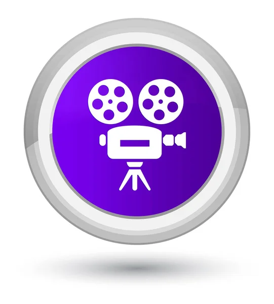 Icône caméra vidéo bouton rond violet prime — Photo