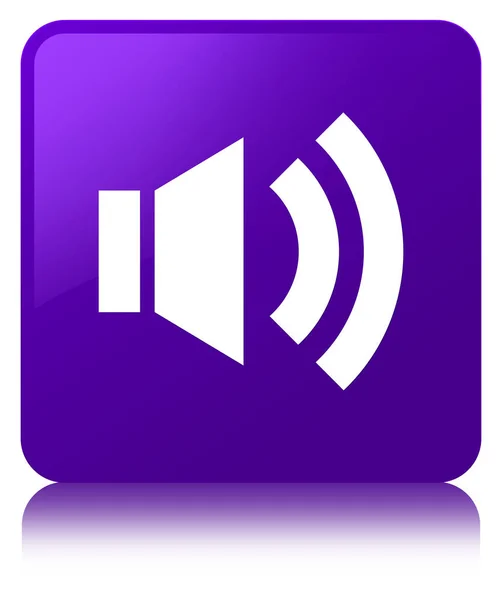 Volume pictogram paarse vierkante knop — Stockfoto