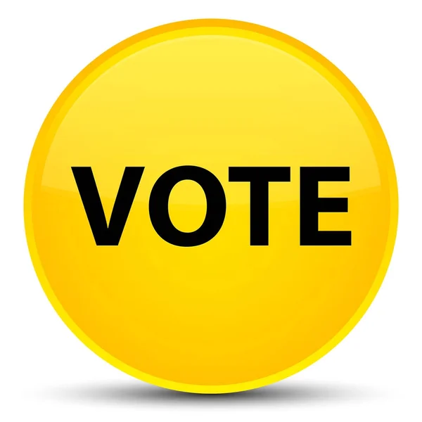 Голосувати спеціальна жовта кругла кнопка — стокове фото