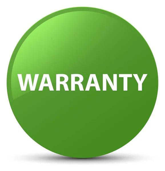 Warranty soft green round button — Stock Photo, Image