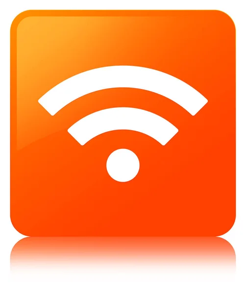 Wifi icono naranja botón cuadrado —  Fotos de Stock