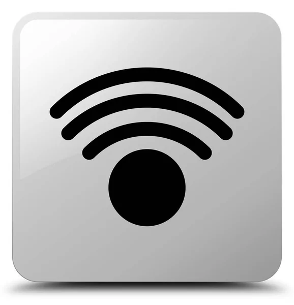 Wifi icon white square button — Stock Photo, Image