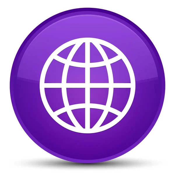 世界のアイコン特別な紫ラウンド ボタン — ストック写真