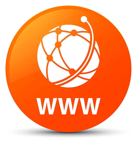 WWW (icône du réseau mondial) bouton rond orange — Photo