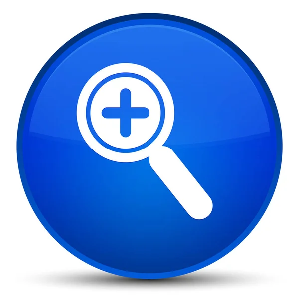 Zooma in ikonen speciella blå runda knappen — Stockfoto
