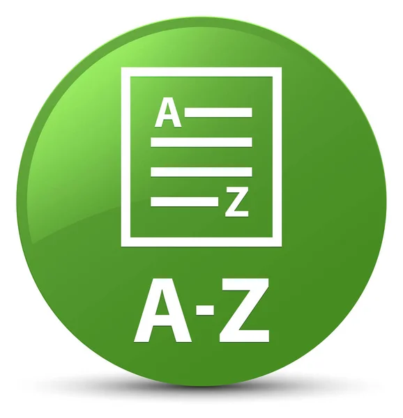 A-Z (list page icon) soft green round button — Stock Photo, Image