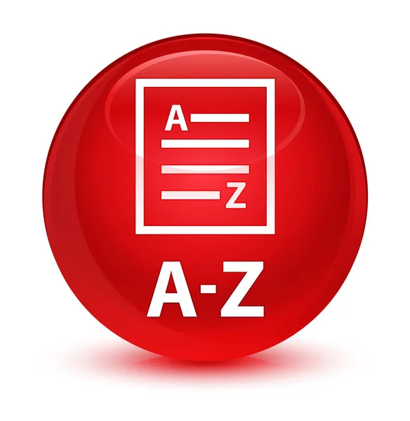 A-Z (list page icon) glassy red round button — Stock Photo, Image