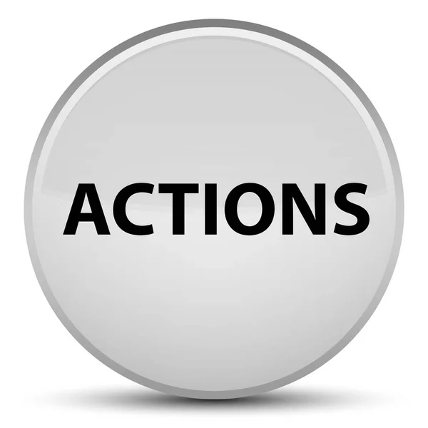 Actions special white round button — Stock Photo, Image