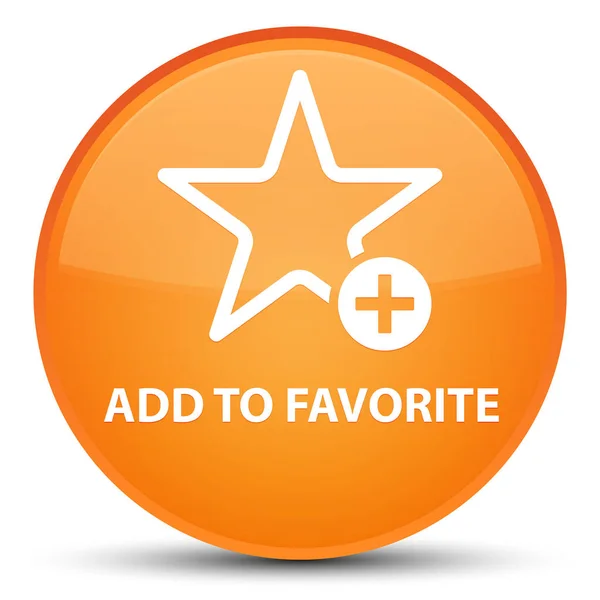 Hinzufügen zu bevorzugten speziellen orangefarbenen runden Knopf — Stockfoto