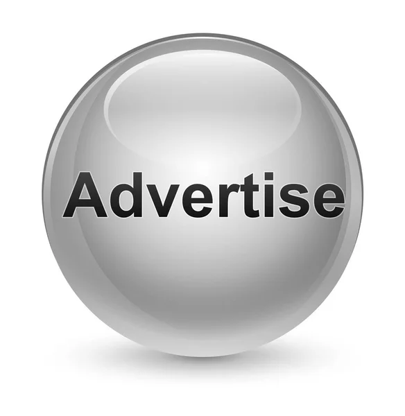Reklame für glasigen weißen runden Knopf — Stockfoto