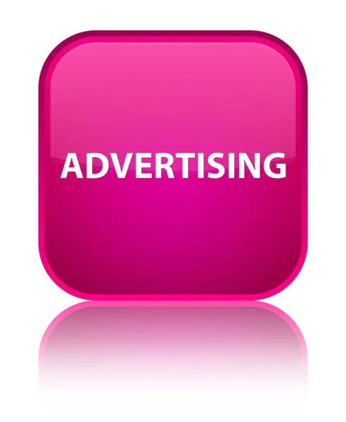 Reklamní speciální růžové čtvercové tlačítko — Stock fotografie