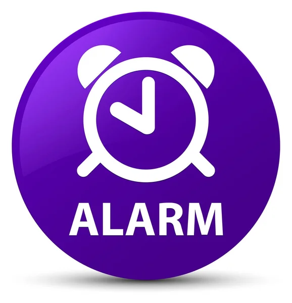 Mor yuvarlak düğmesini alarm — Stok fotoğraf