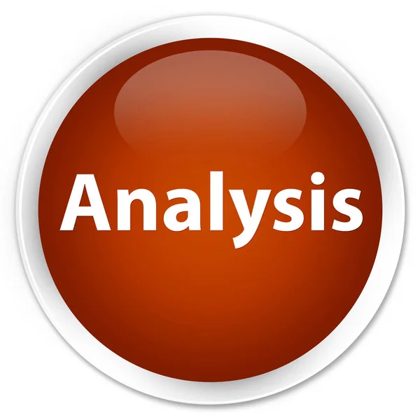Analysis premium brown round button — Stock Photo, Image