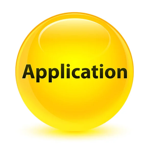 Application glassy yellow round button — Stock Photo, Image