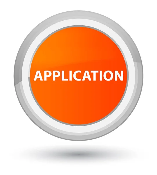 Application prime orange round button — Stock Photo, Image