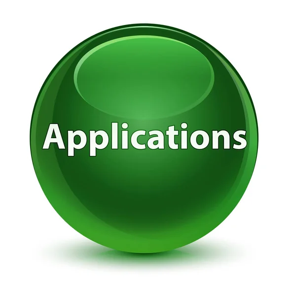 Aplikacje szklisty miękki zielony okrągły przycisk — Zdjęcie stockowe