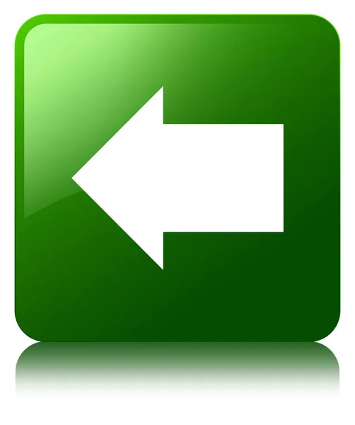 Назад піктограма стрілки зелена квадратна кнопка — стокове фото