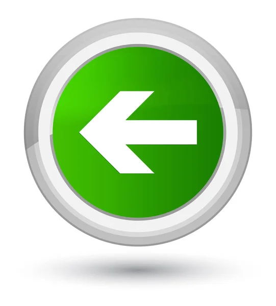 Bakåt-pilen ikonen prime gröna runda knappen — Stockfoto
