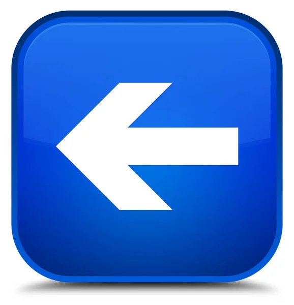 Bakåt-pilen ikonen speciella blå fyrkantiga knappen — Stockfoto
