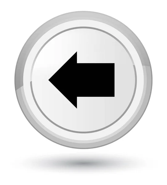 Bakåt-pilen ikonen prime vita runda knappen — Stockfoto