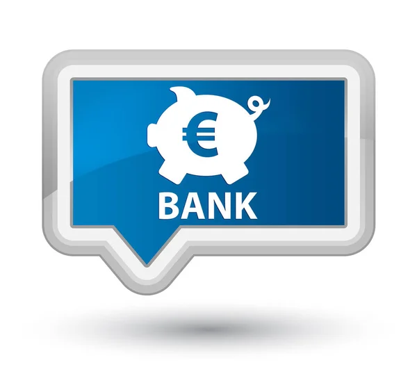 Banco (piggy box euro sign) botão de banner azul — Fotografia de Stock
