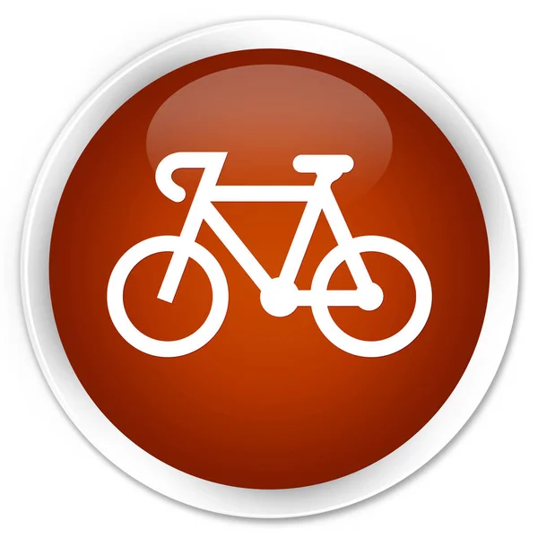 Bicycle icon premium brown round button — Stock Photo, Image