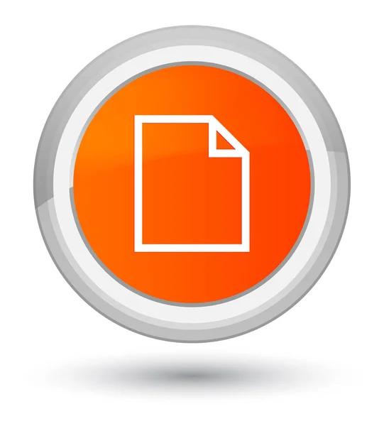 Ícone de página em branco botão redondo laranja prime — Fotografia de Stock