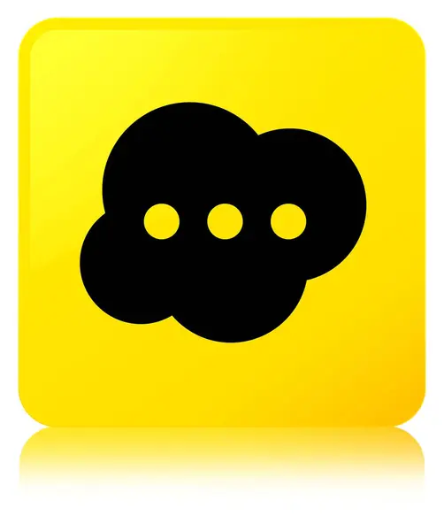 Ícone do cérebro botão quadrado amarelo — Fotografia de Stock