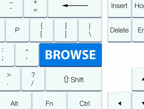 Procurar botão de teclado azul — Fotografia de Stock