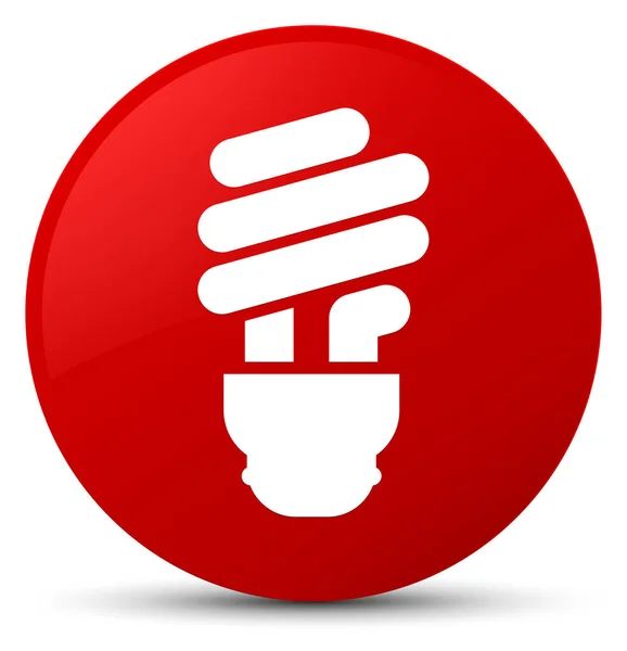 Glödlampa-ikonen röd rund knapp — Stockfoto