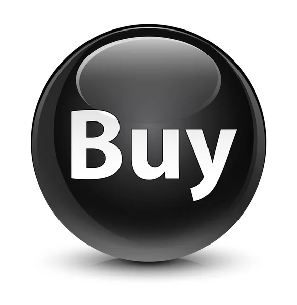 Buy glassy black round button — Stock Photo, Image