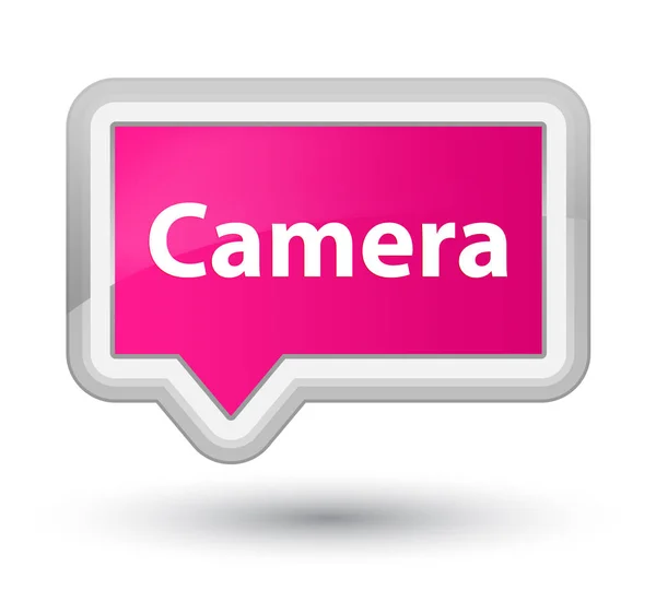 Kamera baş pembe banner buton — Stok fotoğraf