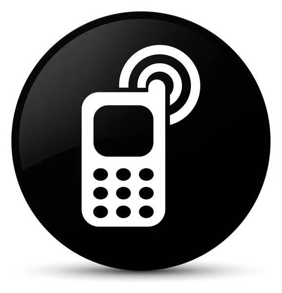 Κινητό τηλέφωνο κουδούνισμα εικονίδιο μαύρο στρογγυλό κουμπί — Φωτογραφία Αρχείου