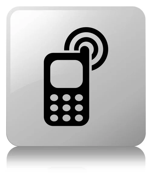 Cellphone ringing icon white square button — Stock Photo, Image