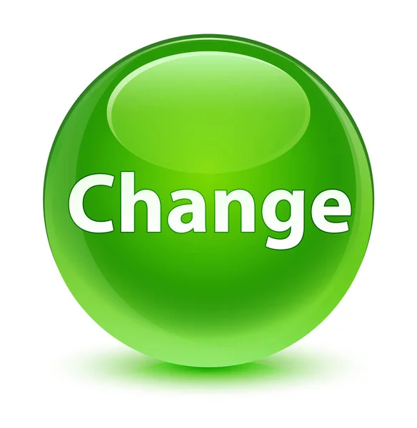 Sklovité zelené kulaté tlačítko změnit — Stock fotografie