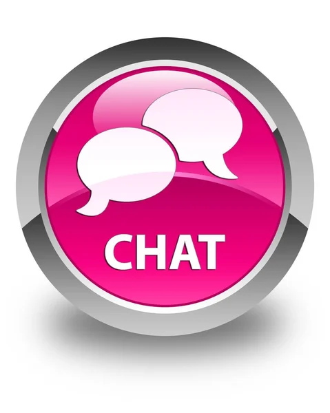 Chat fényes rózsaszín kerek gomb — Stock Fotó