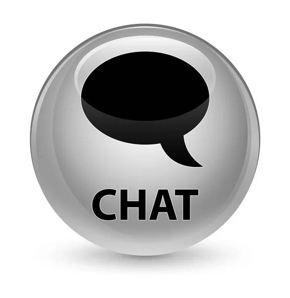 Chat botão redondo branco vítreo — Fotografia de Stock